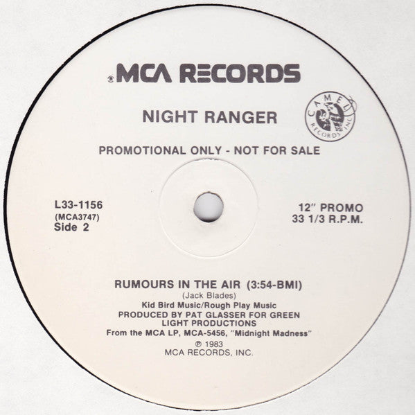 Night Ranger : Rumours In The Air (12", Promo)