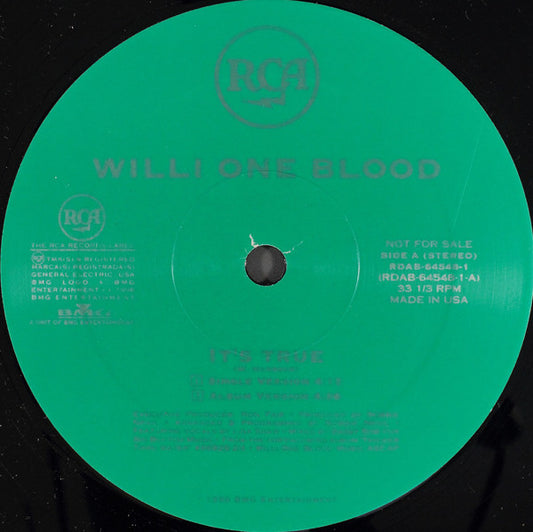 Willi One Blood : It's True (12", Promo)