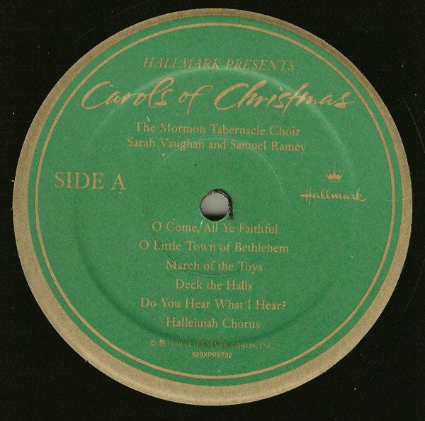 The Mormon Tabernacle Choir*, Sarah Vaughan and Samuel Ramey : Hallmark Presents: Carols Of Christmas (LP, Album)