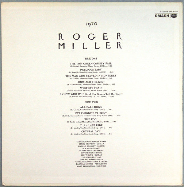 Roger Miller : Roger Miller 1970 (LP, Album, Mer)