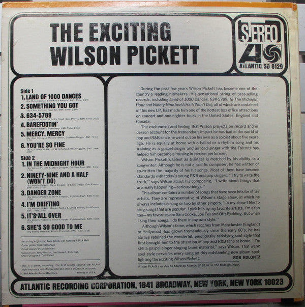 Wilson Pickett : The Exciting Wilson Pickett (LP, Album)