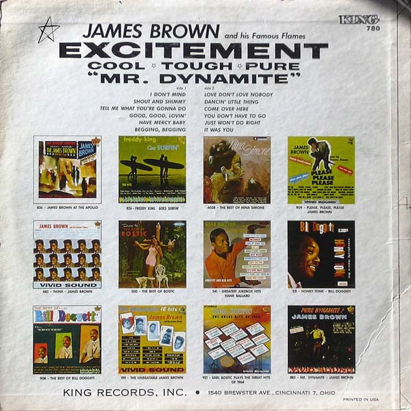 James Brown : Excitement Cool Tough Pure "Mr. Dynamite" (LP, Album, Mono, RE, HI-)