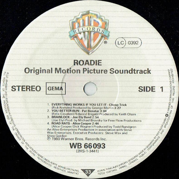 Various : Roadie (Original Motion Picture Sound Track) (2xLP, Album, Comp)