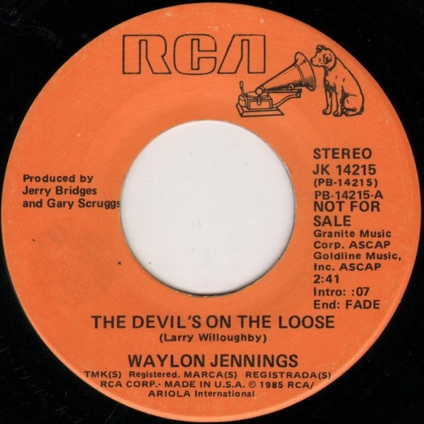 Waylon Jennings : The Devil's On The Loose (7", Promo)