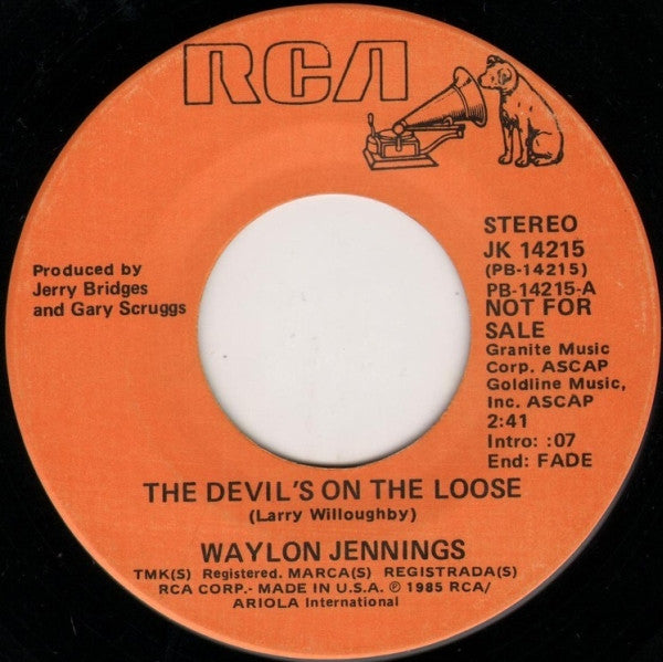 Waylon Jennings : The Devil's On The Loose (7", Promo)