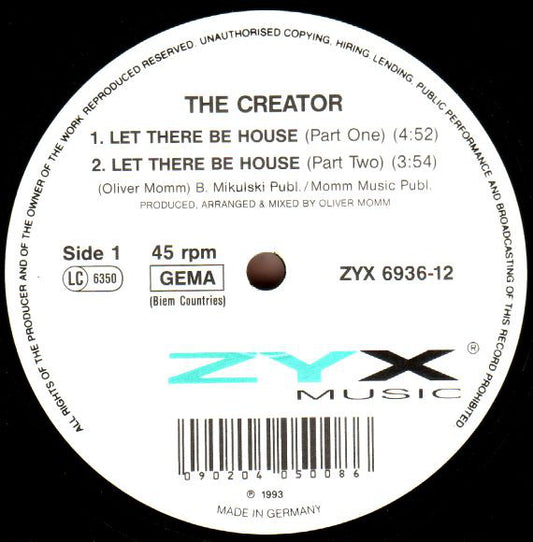 The Creator : Let There Be House (12")