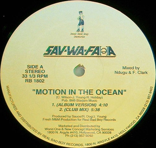 Sav-wa-fa(e)r : Motion In The Ocean (12")