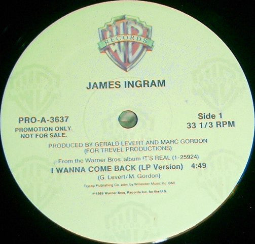 James Ingram : I Wanna Come Back (12", Promo)