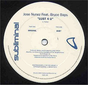 Jose Nuñez : Lust 4 U (12")