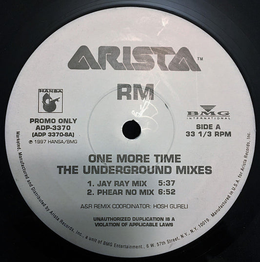 RM* : One More Time (The Underground Mixes) (12", Promo)