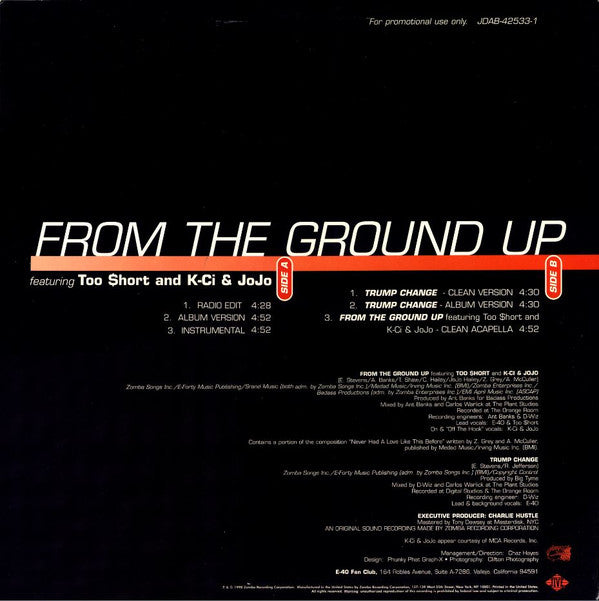 E-40 : From The Ground Up (12", Promo)