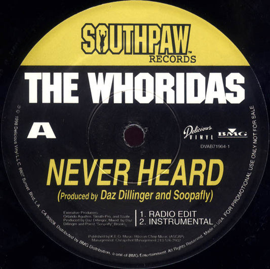 The Whoridas : Never Heard (12", Promo)