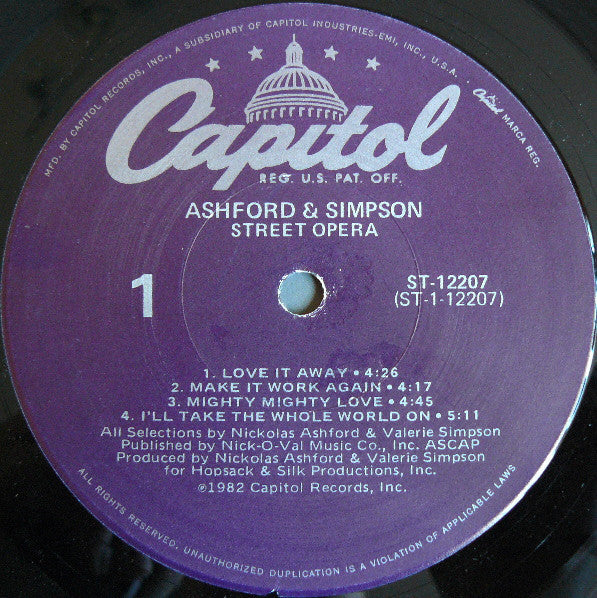 Ashford & Simpson : Street Opera (LP, Album, Los)