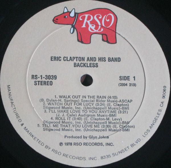 Eric Clapton : Backless (LP, Album, Gat)