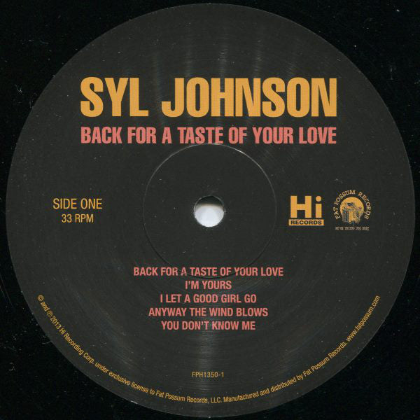 Syl Johnson : Back For A Taste Of Your Love (LP, Album, RE)