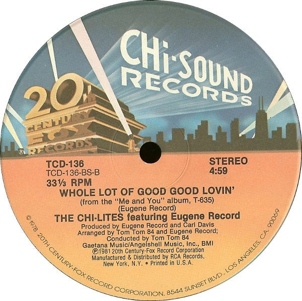 The Chi-Lites Featuring Eugene Record : Hot On A Thing (Called Love) (12")