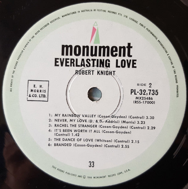 Robert Knight : Everlasting Love (LP, Album, Mono)