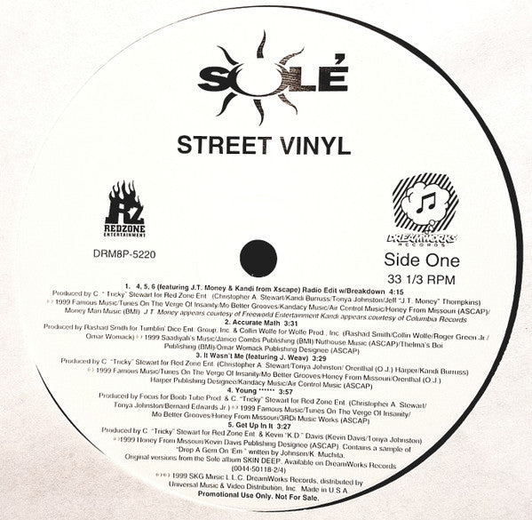 Solé : Street Vinyl (12", Promo, Smplr)
