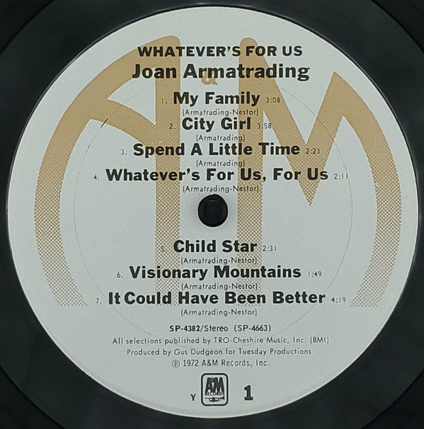 Joan Armatrading : Whatever's For Us (LP, Album, RP, Ter)