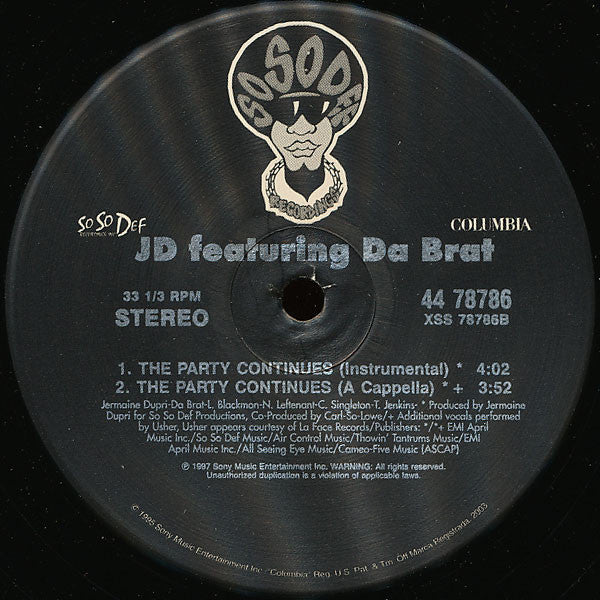 Jermaine Dupri & Da Brat : The Party Continues (12")