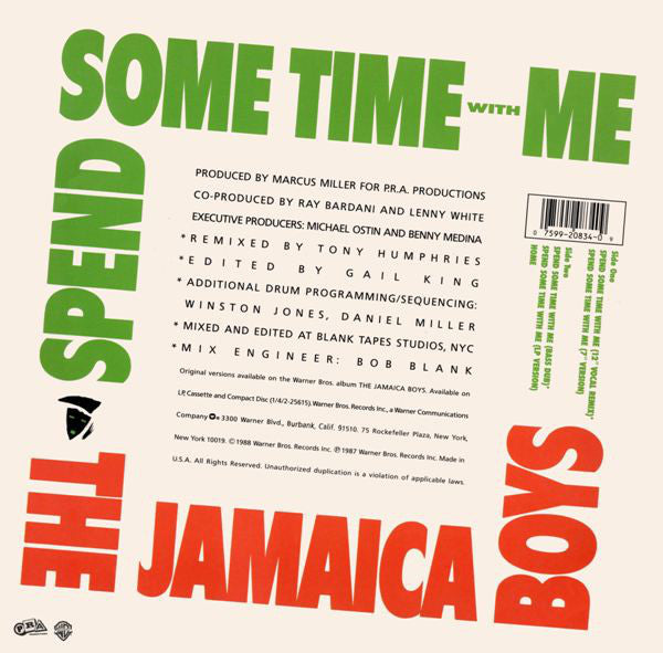 The Jamaica Boys : Spend Some Time With Me (12")