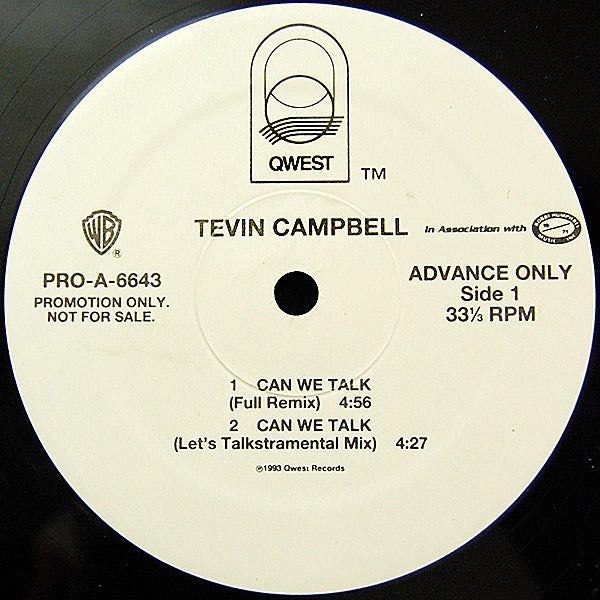 Tevin Campbell : Can We Talk (Remix) (12", Promo)