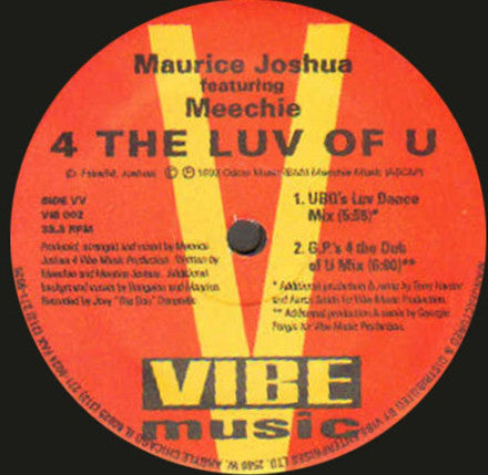 Maurice Joshua Featuring Meechie : 4 The Luv Of U (12")