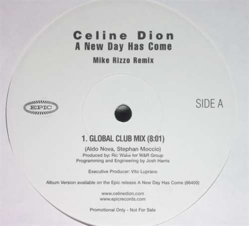Céline Dion : A New Day Has Come (Mike Rizzo Remix) (12", Promo)