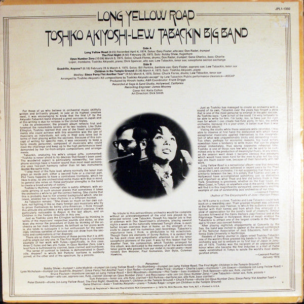 Toshiko Akiyoshi-Lew Tabackin Big Band : Long Yellow Road (LP, Album)