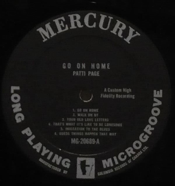 Patti Page : Go On Home (LP, Mono)