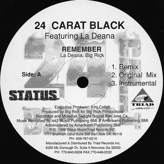 24 Carat Black (2) : Remember (12")