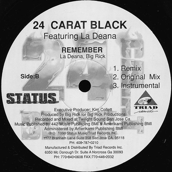 24 Carat Black (2) : Remember (12")