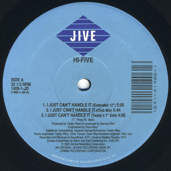 Hi-Five : I Just Can't Handle It (12")