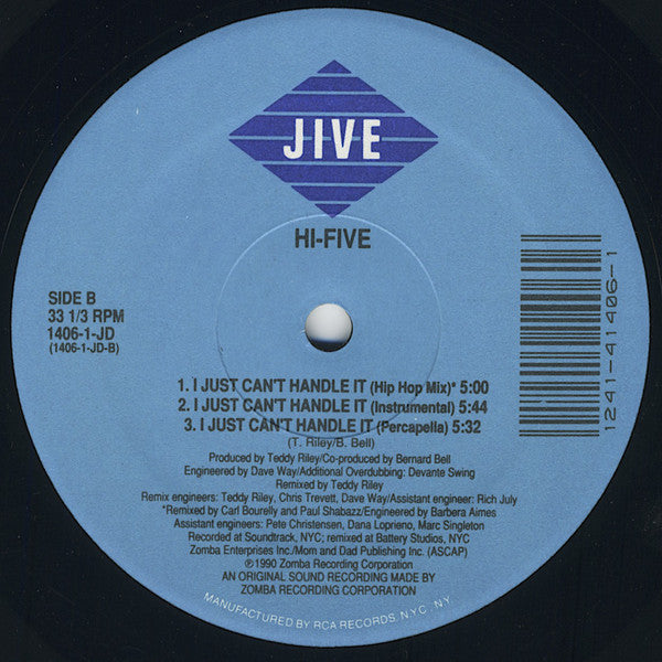 Hi-Five : I Just Can't Handle It (12")