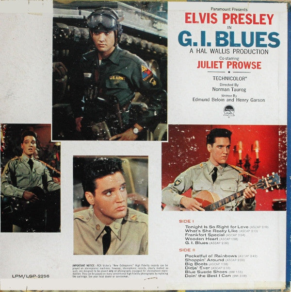 Elvis Presley : G. I. Blues (LP, Album, Mono)