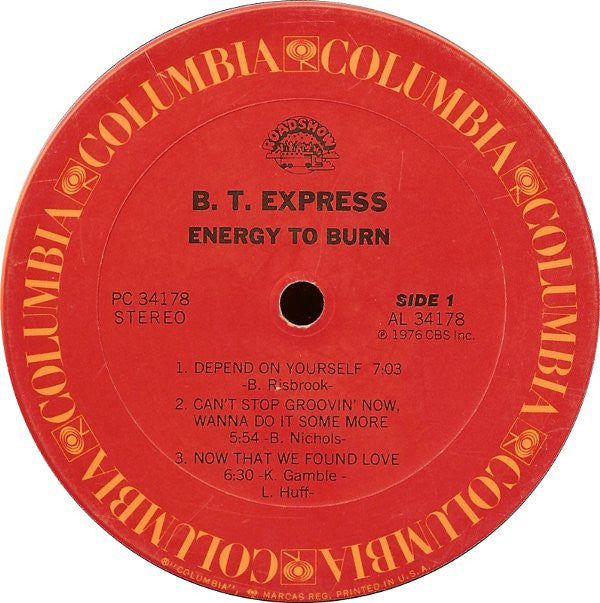 B.T. Express : Energy To Burn (LP, Album, San)