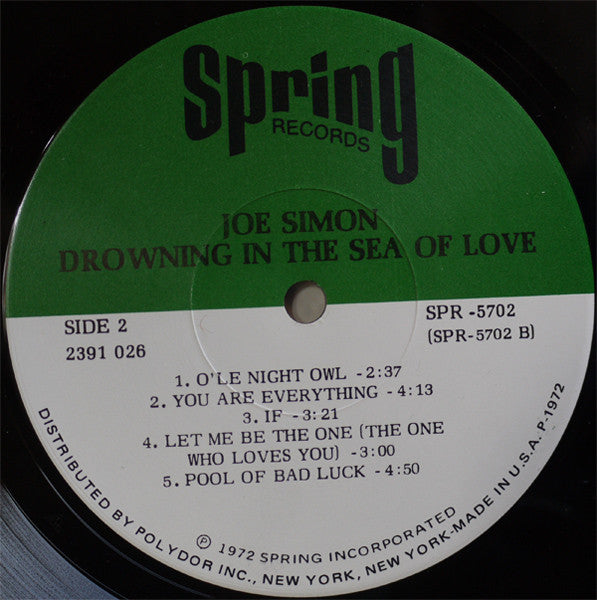 Joe Simon : Drowning In The Sea Of Love (LP, Album)