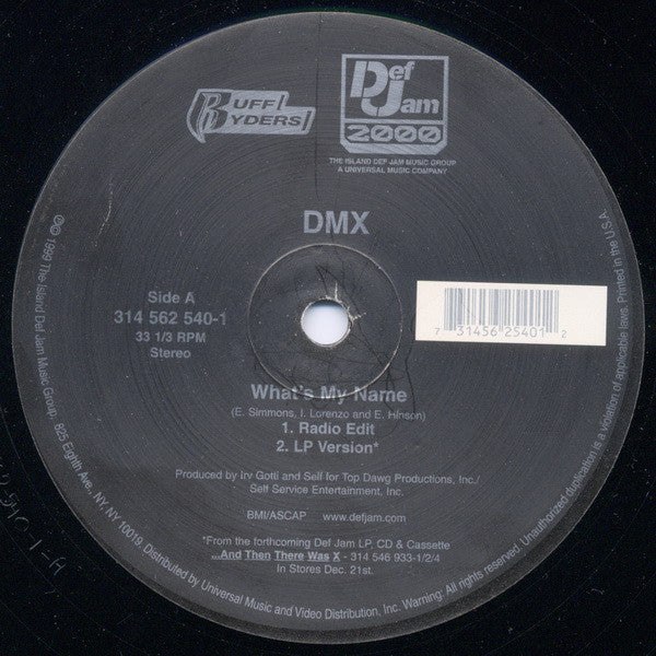 DMX : What's My Name (12", Single)