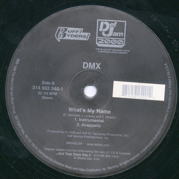 DMX : What's My Name (12", Single)