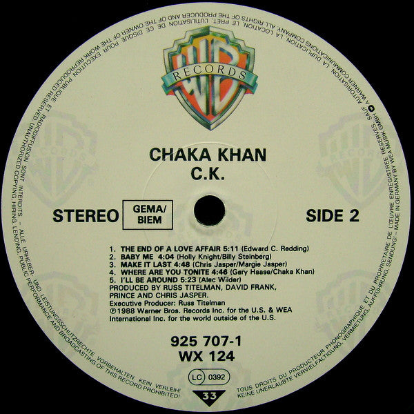 Chaka Khan : CK (LP, Album)