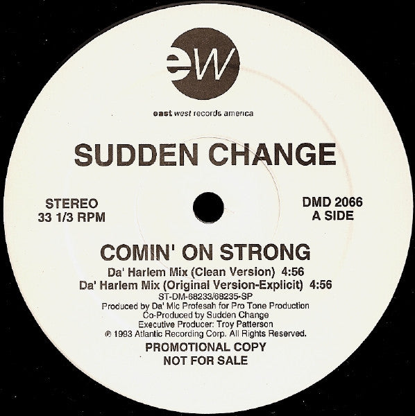 Sudden Change : Comin' On Strong (12", Promo)