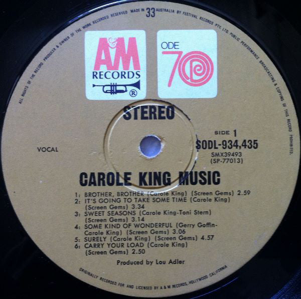 Carole King : Music (LP, Album, Gat)