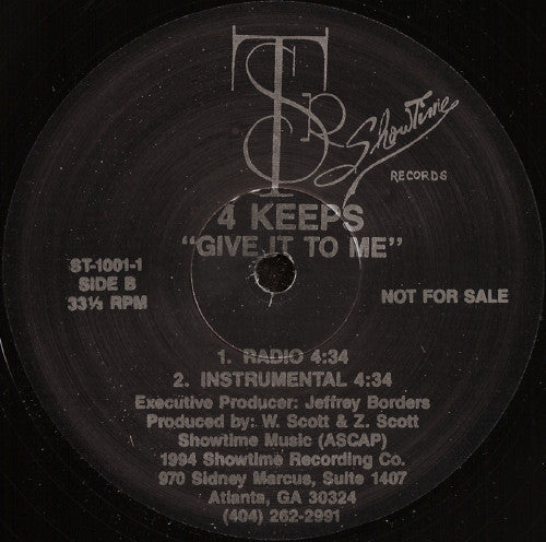 4 Keeps : Give It To Me (12", Promo)