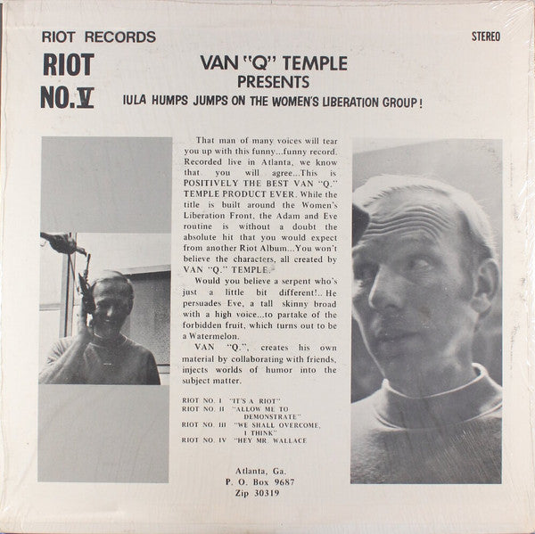 Van Q. Temple Presents Iula Humps : Riot No. V: Iula Humps Jumps On The Women's Liberation Group! (LP)