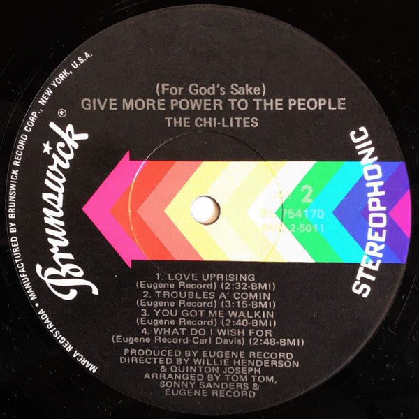 The Chi-Lites : (For God's Sake) Give More Power To The People (LP, Album, Scr)