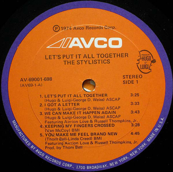 The Stylistics : Let's Put It All Together (LP, Album, Ora)