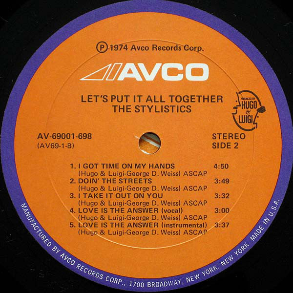 The Stylistics : Let's Put It All Together (LP, Album, Ora)