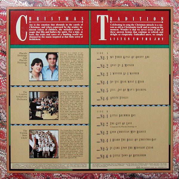 Placido Domingo / The London Symphony Orchestra / The Vienna Boys Choir* : Christmas: Listen To The Joy (LP, Album)