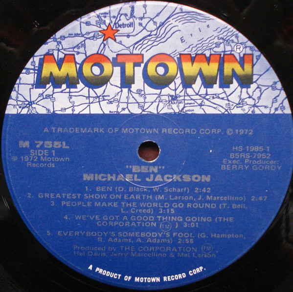 Michael Jackson : Ben (LP, Album, Sec)