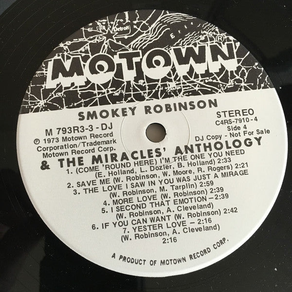 Smokey Robinson & The Miracles* : Anthology (3xLP, Comp, Promo)